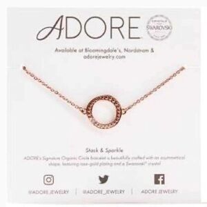 SWAROVSKI Rose Gold Organic Circle Bracelet by Adore - NIP